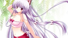 Long hair anime girls fujiwara no mokou touhou video games