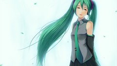 Long hair anime girls green eyes hatsune miku vocaloid green 