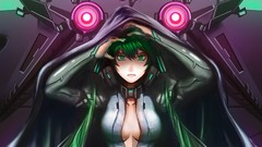 Long hair anime girls green eyes hatsune miku vocaloid green 