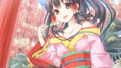 Long hair anime girls hakurei reimu touhou