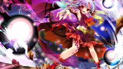 Long hair anime girls hakurei reimu touhou