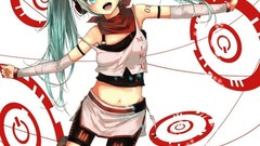 Long hair anime girls hatsune miku vocaloid aqua hair aqua eyes