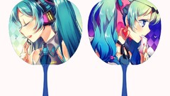 Long hair anime girls hatsune miku vocaloid aqua hair aqua eyes