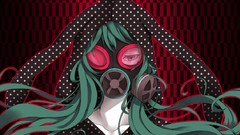 Long hair anime girls hatsune miku vocaloid gas masks