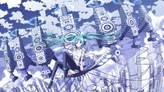 Long hair anime girls hatsune miku vocaloid miku append 