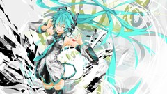 Long hair anime girls hatsune miku vocaloid twintails