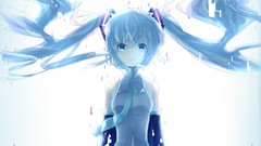 Long hair anime girls hatsune miku vocaloid twintails aqua hair