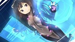 Long hair anime girls headsets guilty crown black hair nekomimi 