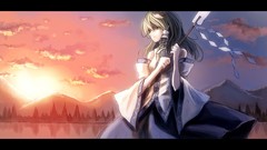 Long hair anime girls kochiya sanae touhou video games soft 