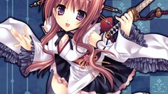 Long hair anime girls lolita fashion violet eyes Tatekawa Mako 