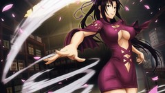 Long hair anime girls low-angle shot