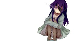 Long hair anime girls mirai nikki purple hair purple eyes 