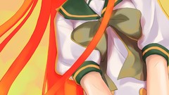 Long hair anime girls orange hair akira