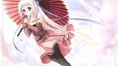 Long hair anime girls pantyhose purple eyes