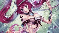 Long hair anime girls redheads artwork Midori Foo