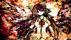 Long hair anime girls reiuji utsuho touhou video games
