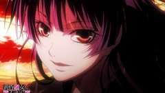 Long hair anime girls school uniforms open mouth purple hair 