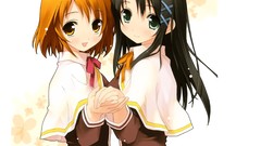 Long hair anime girls school uniforms short hair black hair 