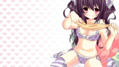 Long hair anime girls touhou ecchi underwear video games 