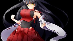 Long hair anime girls yellow eyes touhou black hair miko video 