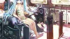 Long hair barefoot hatsune miku vocaloid underwear panties 