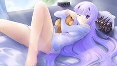 Long hair barefoot muv-luv purple hair purple eyes Inia Sestina 