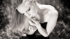 Long hair best monochrome Women outdoors blondes grayscale