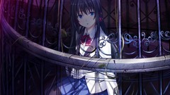 Long hair blue eyes seifuku black hair game cg