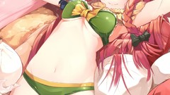 Long hair braids touhou izayoi sakuya hong meiling lying down 