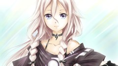 Long hair braids vocaloid ia purple eyes