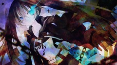 Long hair brunettes black rock shooter