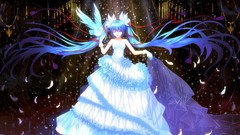 Long hair closed eyes hatsune miku vocaloid twintails hair 