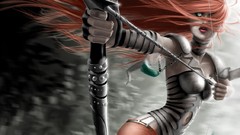 Long hair fantasy art bow (weapon)