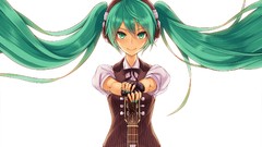 Long hair green eyes hatsune miku vocaloid green hair Nidy-2D