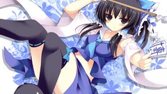 Long hair hakurei reimu touhou miko ecchi cleavage video games 