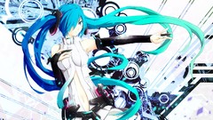 Long hair hatsune miku vocaloid miku append twintails detached 