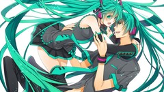 Long hair hatsune miku vocaloid twintails