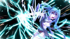 Long hair hatsune miku vocaloid twintails aqua hair torn 