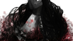 Long hair monochrome blood