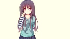 Long hair pink eyes anime girls purple hair Simple Background 