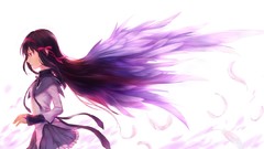 Long hair school uniforms mahou shoujo madoka magica black hair 