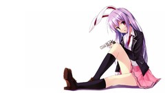 Long hair school uniforms touhou animal ears purple hair reisen 