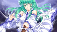 Long hair short hair kochiya sanae touhou miko video games 