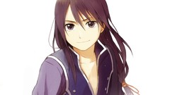 Long hair tales of vesperia black hair purple eyes Simple 