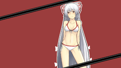 Long white hair fujiwara touhou mokou