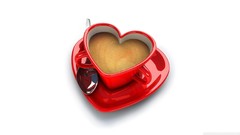 Love abstract coffee Hearts cups Simple Background