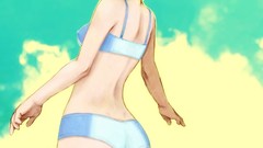 Love Anime couple mechanical blue hair pink eyes anime girls 