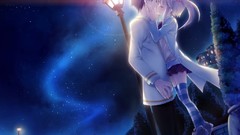 Love Anime Don long hair short hair skyscapes