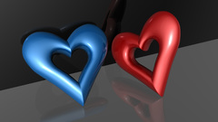 Love blue red Hearts