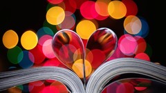 Love Books Hearts bokeh multicolor artwork digital art